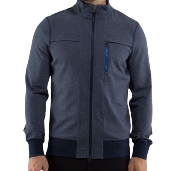 Lululemon Post Gravity Jacket Mens Size XL Blue Heathered Inkwell Luon - Picture 1 of 14